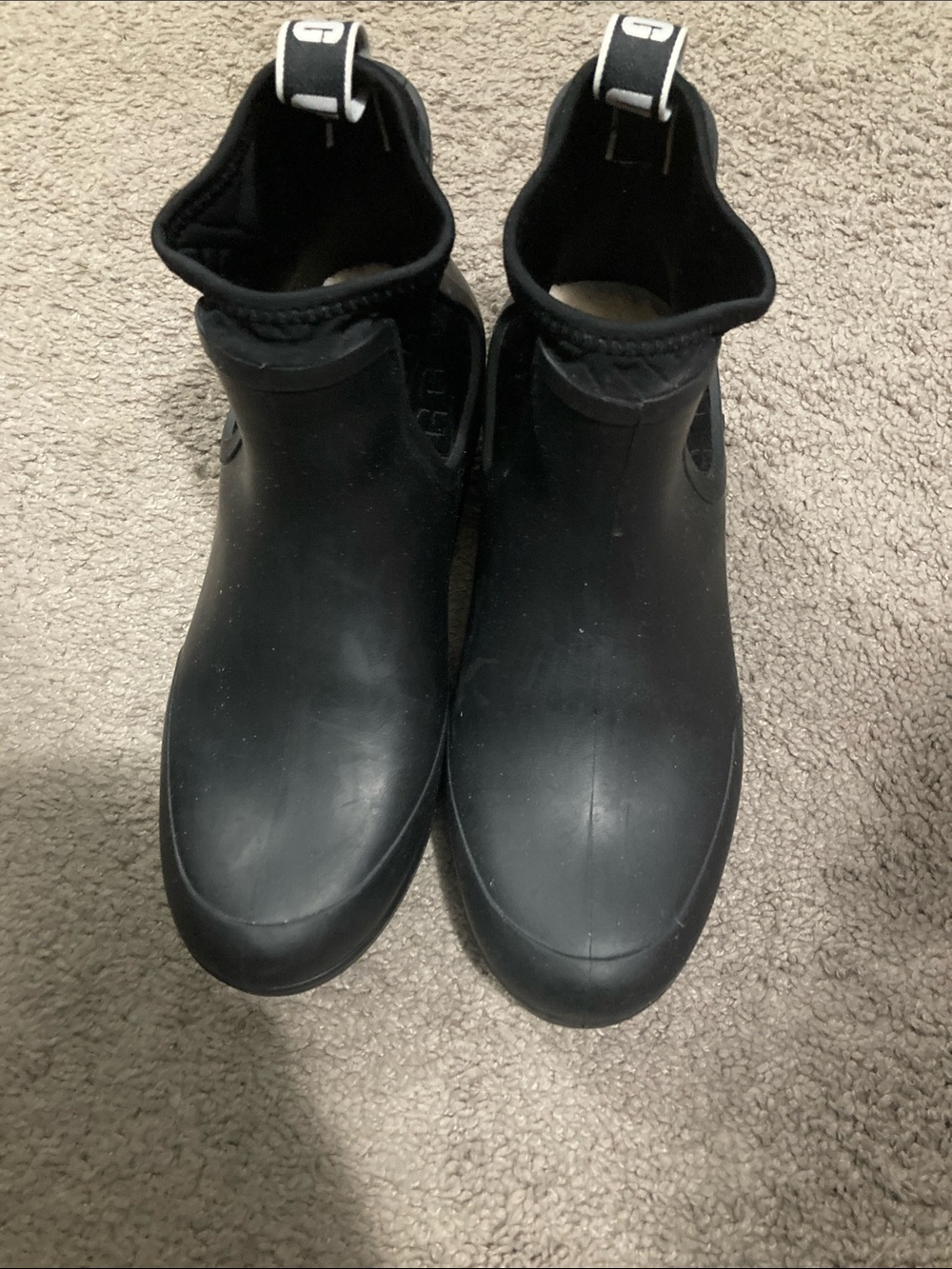 UGG Black Short Waterproof Chevonne Rain Boots